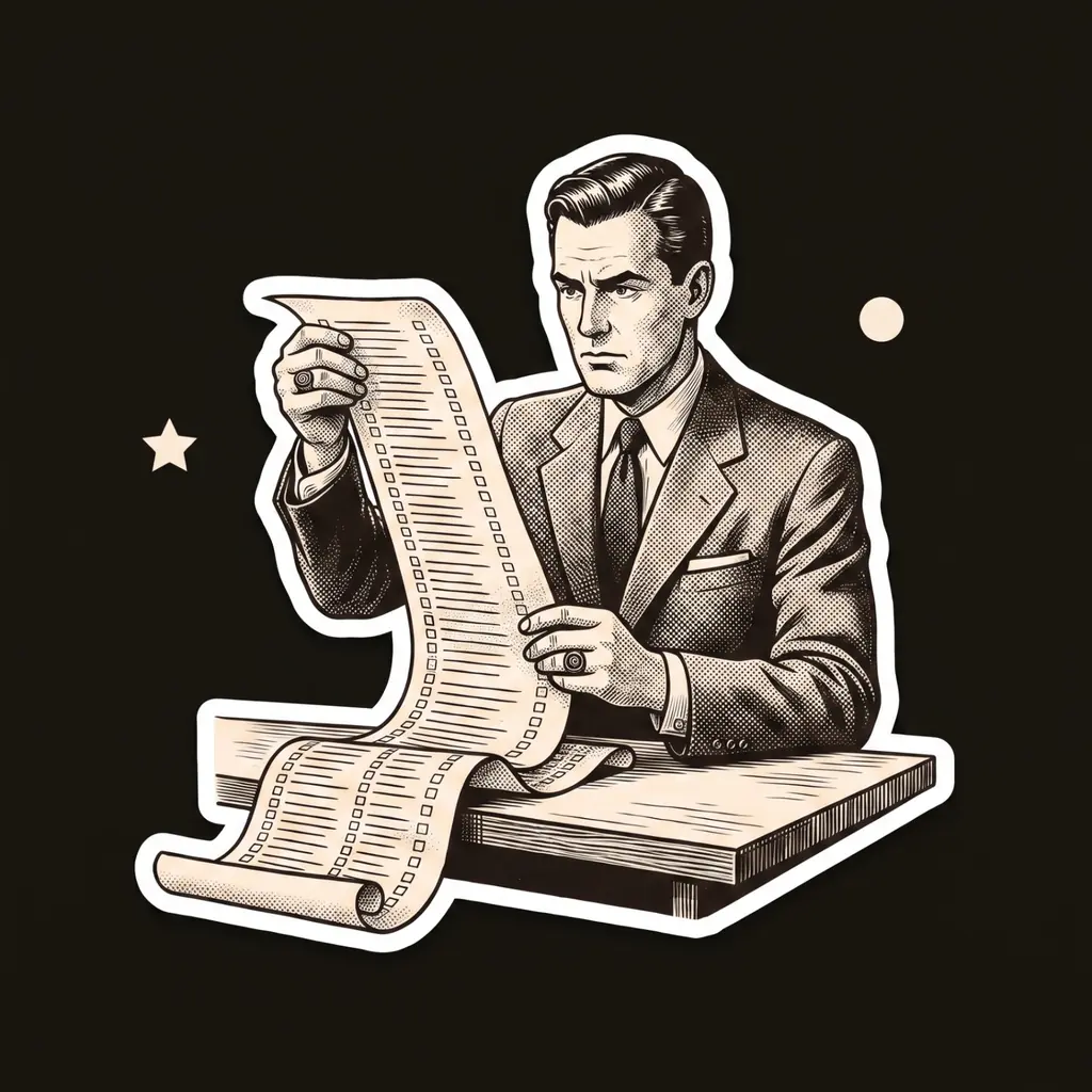 Illustration: a man reading a long receipt, checking every line