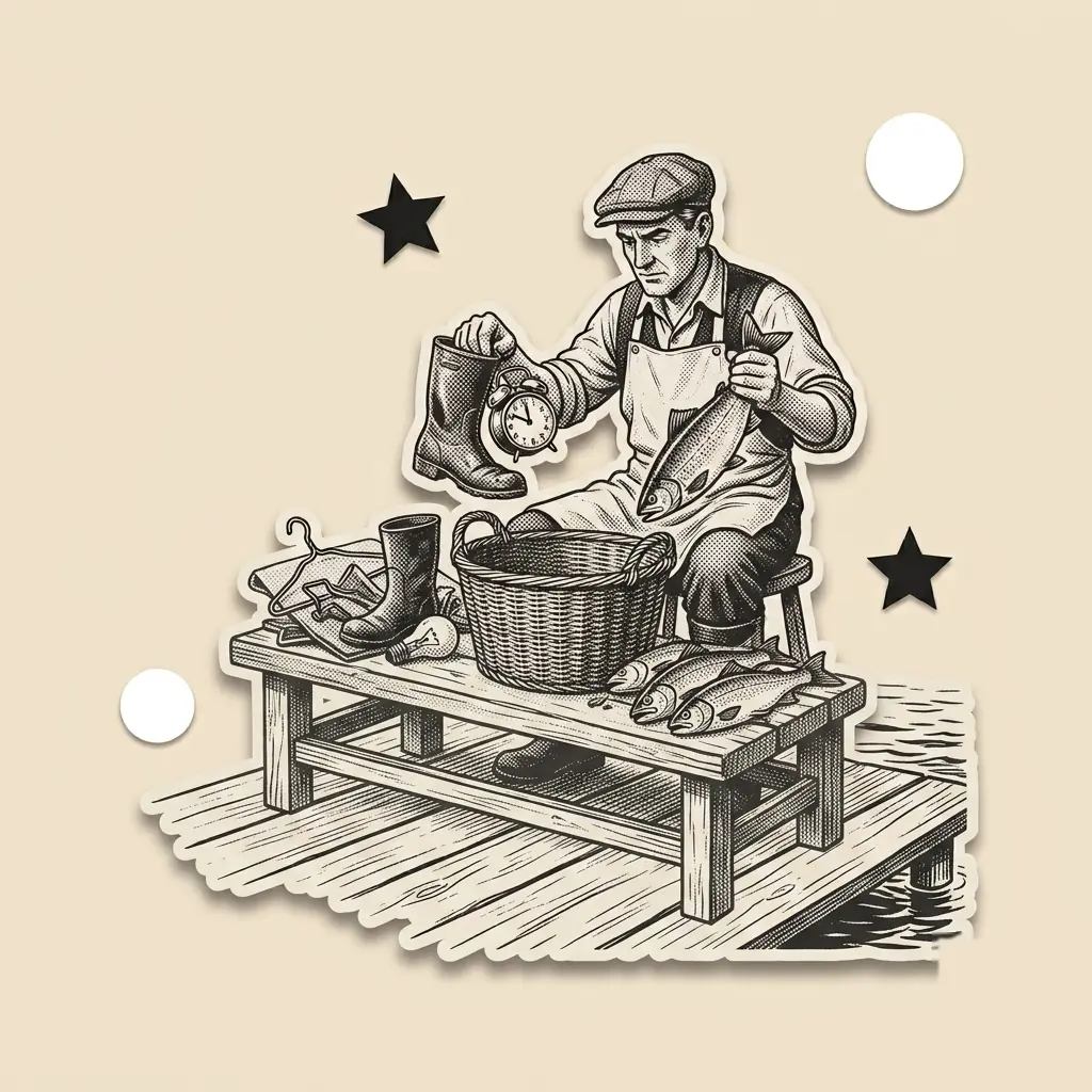 Ilustracija: razni predmeti u istoj korpi